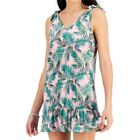MIKEN Junior's Printed Ruffled Cover-Up Dress Swimsuit