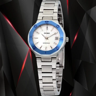 Casio Metallic Blue Mother of Pearl Dial Women's Watch LTP1366D-7A New - Image 1 of 2