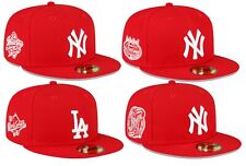 NEWERA NEW ERA 59FIFTY 5950 Fitted CAP *SIDE PATCH* Yankees Dodgers *SCARLET,RED