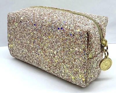 Bath & Body Works PINK GLITTER Cosmetic Beauty Make Up Trinket Travel Bag - Image 1 of 4