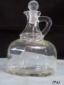 Vintage Hazel Atlas Clear Glass Oil Vinegar Syrup Cruet #819 B 2 W/Glass Stopper - Picture 1 of 14