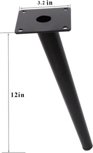 Möbelbein 12 Zoll, schräg konisch Metall Couchtischbeine 4 Stück/SCHRAUBEN - Bild 1 von 7