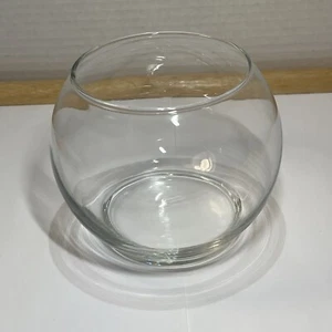 Clear Glass Footed Bubble Bowl Vase “4 x 3.5” Made In USA, Mini Fish Bowl - Picture 1 of 11