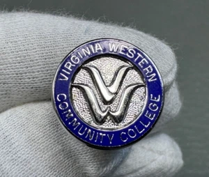 Virginia Western Community College Blue Enamel Sterling Silver Cuff Links - Picture 1 of 3