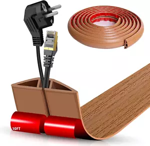 Floor Cord Cover Self Adhesive Cord Hider Floor 10FT Floor Cable Management Powe - Picture 1 of 12