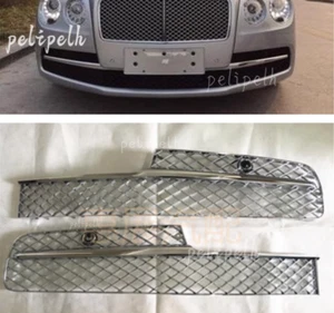 L+R For 2013-2017 BENTLEY FLYING SPUR CHROME LOWER GRILLS 4WO807648J+4WO807647E - Picture 1 of 8