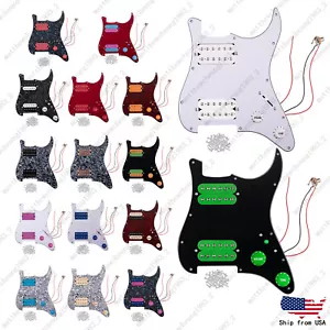 Prewired-Loaded HH Pickguard 2 Humbucker Pickup for Stratocaster 17 Colors - Picture 1 of 22