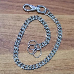 20" Silver Heavy Duty Leash Metal Wallet Chain Chain Biker Trucker Key Chain - Picture 1 of 8