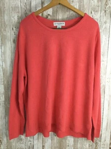NUOVO Sag Harbor donna taglia 3X pullover maglione corallo manica lunga leggero - Foto 1 di 5
