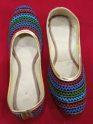Женские туфли кожаные ручной работы индийские мокасины джутти балерины моджарии США 5-9 - Изображение 1 из 4