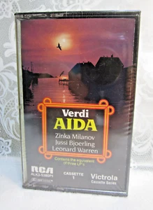 NEW Verdi AIDA ZINKA MILANOV JUSSI BJOERLING LEONARD WARREN 2 Cassette Tapes Set - Picture 1 of 8