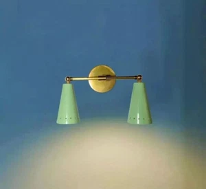1950'S Mid-Century Modern Wall Sconce Italian Sputnik Brass Wall Sconces - Picture 1 of 6