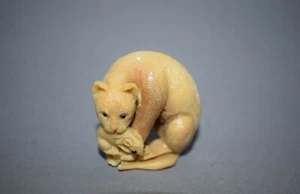 Katze mit Maus-Japan, Taguanuss, Augen aus Onyx, signiert, 48mm  - Zdjęcie 1 z 5