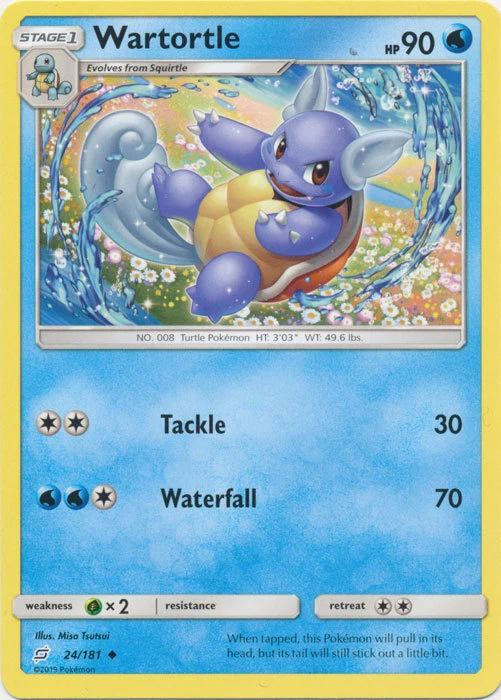 Pokemon Wartortle - 24/181 - Uncommon NM-Mint Team Up - Image 1 of 1