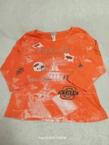 Oklahoma State Cowboys OSU grafisch funkelndes Damenhemd Medium 3/4 Ärmel - Bild 1 von 5