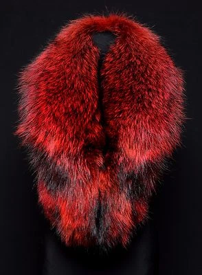 Saga Furs Real Rojo Finlandés Piel de Mapache Hecho a Mano Estola Hombro Envoltura Chal Bufanda 51" Foto 1 de 3