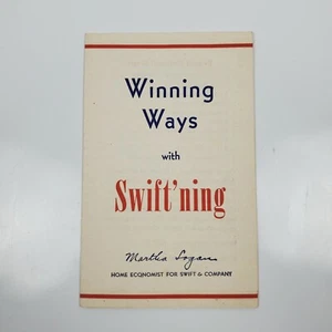 Vintage Winning Ways With Swift'ning Martha Logan Recipe Pamphlet Swift & Co - Picture 1 of 5