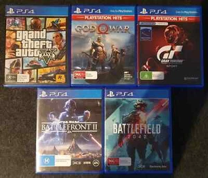 PS4 5 X Games Bundle Grand Theft Auto V, Star Wars Battlefront II, GT Sport... - Picture 1 of 1