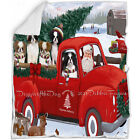 Christmas Santa Express Delivery Red Truck Dog Cat Pet Woven Bedroom Blanket