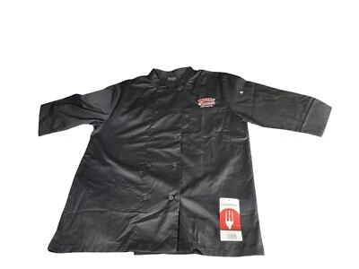 Fuzzy Taco Shop Work Shirt Men Sz L Button Up Chef Works Black Restaurant Cook - Image 1 of 4