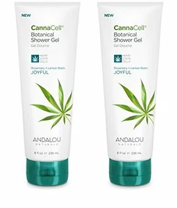 Paquete de 2 gel de ducha Andalou Naturals CannaCell Joyful 8 oz cada uno - Imagen 1 de 4