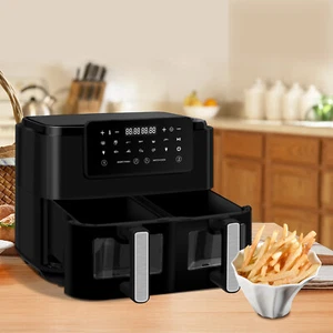 9L Heißluftfritteuse mit 2 Schubladen Heissluftfriteuse ohne Öl Air Fryer 2400W - Bild 1 von 11