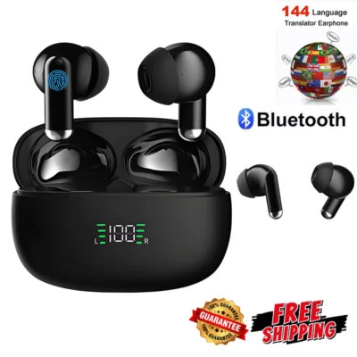 Translator Earbuds 144 Languages Real Time Online OffLine Translation Earphones# - Image 1 of 4