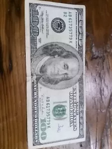 100 Dollar Bill USA 1996 USD Misprint Off Center Cut Rare Unusual - Picture 1 of 4