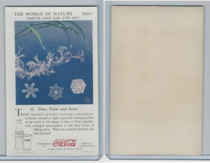 F213-3 Coca Cola, Nature Study, Earth, 1920's, #11 Dew, Frost, & Snow - Picture 1 of 1
