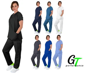 GT Originals Scrub Set Women's V-neck Top and Pant - Picture 1 of 50