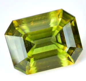 Natural Bi-Color (Yellow & Green) Tourmaline 15.65 Ct Emerald Certified Gemstone - Picture 1 of 6