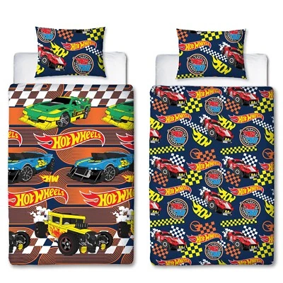 CHARACTER WORLD Hot Wheels Kids Single Duvet Reversible Bedding Cars Quilt Cover