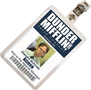The Office Dwight Schrute Dunder Mifflin ID Badge Cosplay Costume Name Tag TO-1 - Picture 1 of 2
