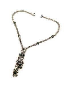 Swarovski Crystal Emerald Chatons  with Swarovski Pearls 19.5” Necklace.