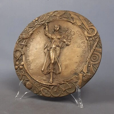 Antique Locket Bronze High Relief Goddess Nike Theme Sport Collection Years ‘30 - Image 1 of 4