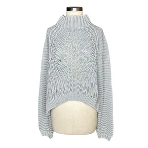 Free People Sweetheart Pullover hellgrau Grobstrick Damen Größe M - Bild 1 von 8