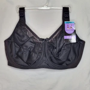 Bali Bra 36DDD Flower Comfort-U Midnight Black 0180 Underwire New w Tags - Picture 1 of 5