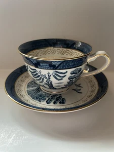 Vintage Double Phoenix Nikko Fine Bone China from Japan Blue Willow Cup Saucer - Picture 1 of 11