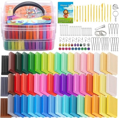 Kit de inicio de arcilla polimérica, horno hornear arcilla para modelar con herramientas para esculpir, 50 colores Foto 1 de 4
