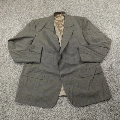 Savile Row Blazer Mens 48 Gray Wool Houndstooth Plaid Sport Coat Suit Jacket Top - Image 1 of 4