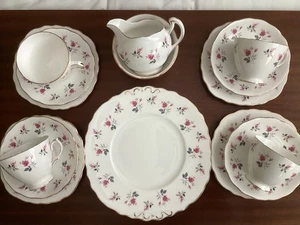 Royal Osborne Tea Set 15 Pieces Pink Roses - Picture 1 of 7