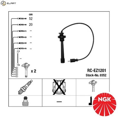 IGNITION CABLE KIT 0352 FOR MAZDA MPV/Mk/II ROADSTER FAMILIA/VI ETUDE ALLEGRO - Image 1 of 4