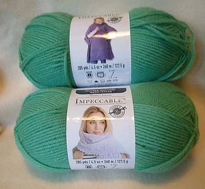 Lion Brand Impeccable Yarn -2 Skeins - Jade - 100% Acrylic - Picture 1 of 3