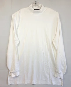 Scott Barber uomo bianco nuovo senza etichette 100% Pima XL manica lunga finto collo tartaruga C6 - Foto 1 di 10