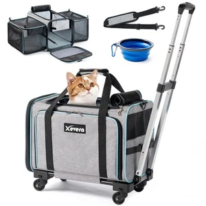 Cat Dog Carrier with Wheels, Expandable Rolling Soft-Sided Carrier for Small ... - Picture 1 of 7