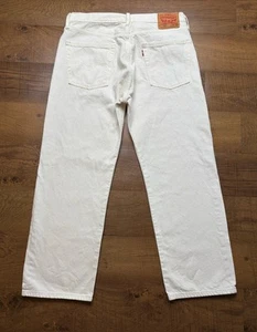 Levis's 555 Relaxed Straight Off White Jeans Mens Size Actual *36X28.5 Denim - Picture 1 of 9