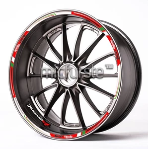 Aprilia Racing Reflective Moto Wheel Decals Rim Stickers Stripes RSV Tuono Red - Picture 1 of 1