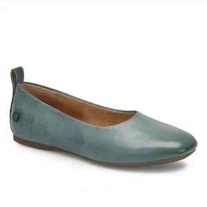 Born Beca Leather Flats 7.5 Cadet Blue NWOT Comfort Ballet Slip On - Picture 1 of 9