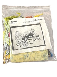 🪡 Leewards Vintage Crewel Embroidery Kit – Covered Bridge Scene #40036 - Picture 1 of 4
