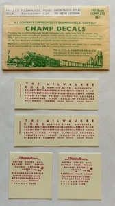 AUTO CHAMP HO DECAL-MILWAUKEE ROAD/MILW STRL PASS con STILE ROSSO LETT #PH-113 - Foto 1 di 1